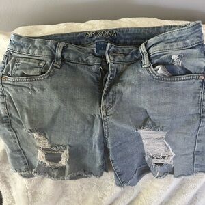 Arizona Jean Company Distressed Blue Denim Shorts